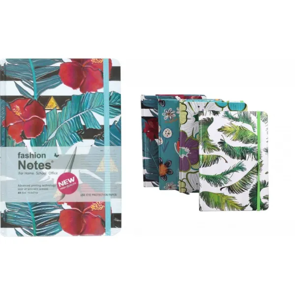 σημειωματάριο με λάστιχο flowers a6 - Uni