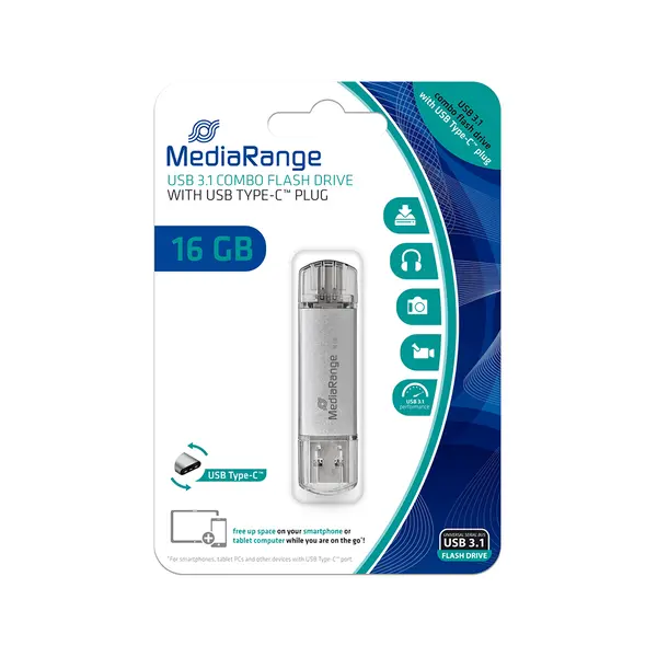 Usb mediarange 3.1 combo flash drive 16gb with usb type-c™ plug - Mediarange