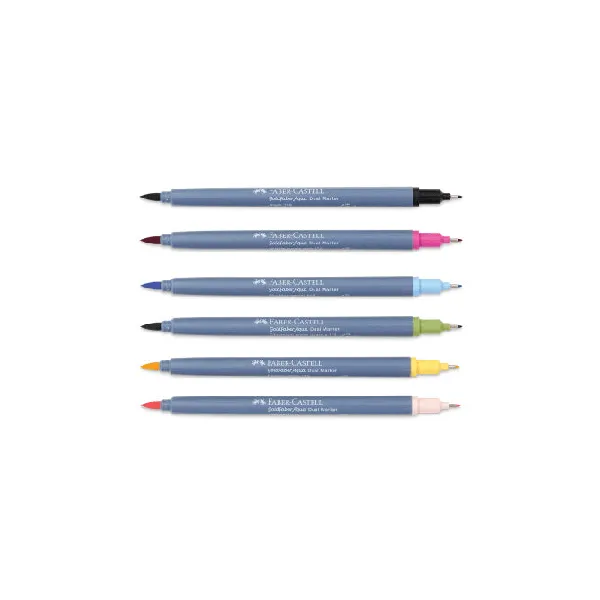 Μαρκαδόροι faber castell goldfaber dual markers aqua lettering σετ 6 τεμ. - Faber castell