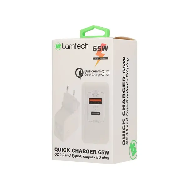φορτιστής lamtech charger usb qc3.0/type-c 65w - Lamtech