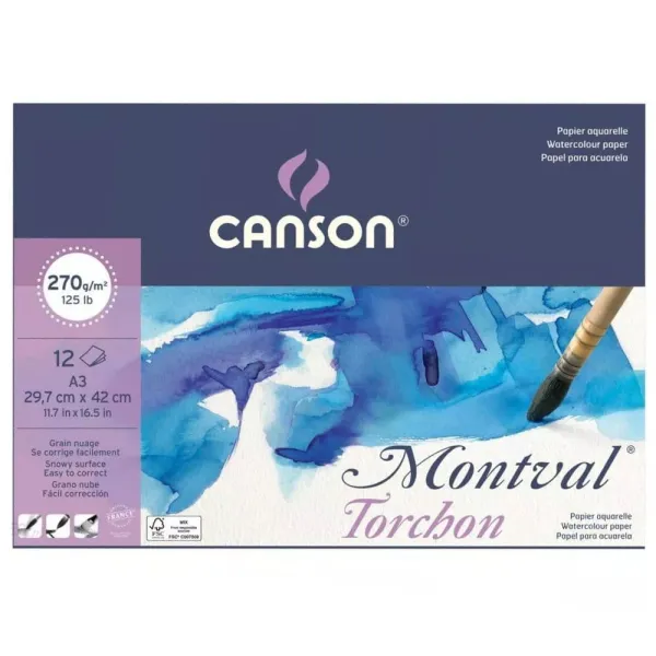 Μπλόκ canson montval 29.7x42cm 270gr 12 φύλλα - Canson
