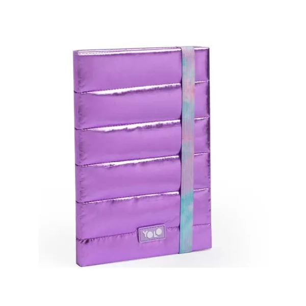 σημειωματάριο yolo quilt lilac metallic με λάστιχο - Yolo