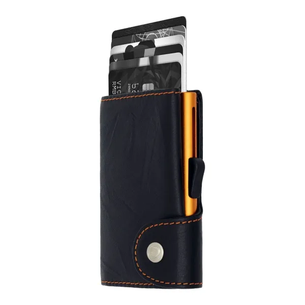πορτοφόλι & θήκη πιστωτικών καρτών c-secure black orange (wchc12001) - C-secure