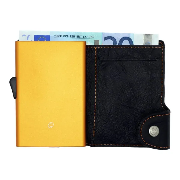πορτοφόλι & θήκη πιστωτικών καρτών c-secure black orange (wchc12001) - C-secure