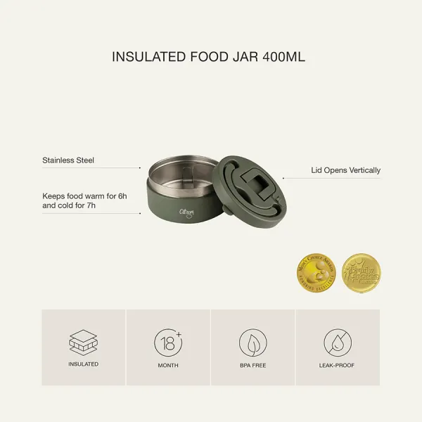 Δοχείο φαγητού citron food jar 400ml insulated olive green - Citron