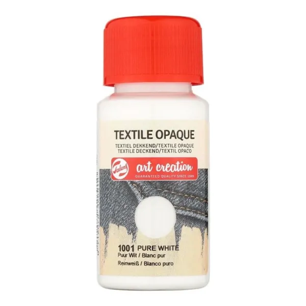 χρώμα για ύφασμα talens textile 50ml opaque pure white 1001 - Talens
