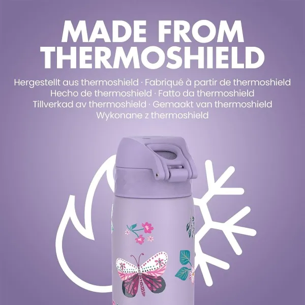 Θερμός ion8 μεταλλικό 500ml purple butterflies - Ion8