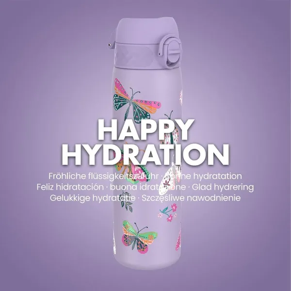 Θερμός ion8 μεταλλικό 500ml purple butterflies - Ion8