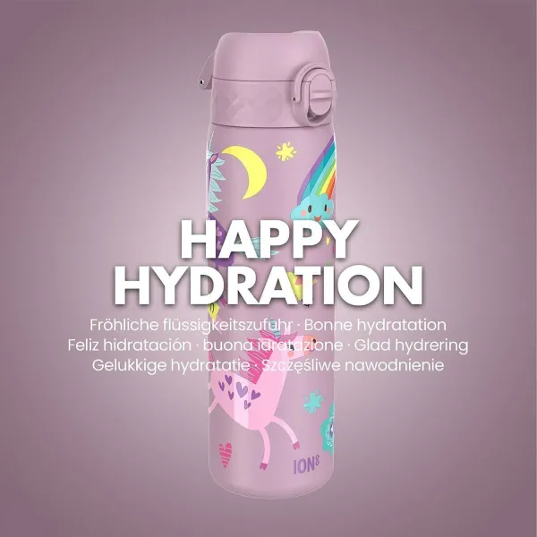 παγούρι ion8 μεταλλικό 600ml purple unicorn - Ion8