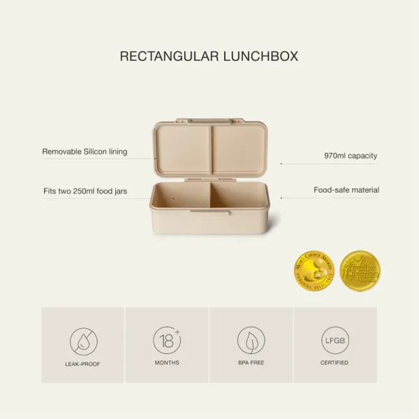 φαγητοδοχείο citron rectangle lunchbox ballerina - Citron