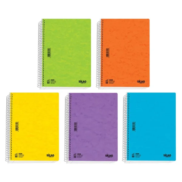 τετράδιο σπιράλ skag basic 17x24cm 5 θέματα - Skag