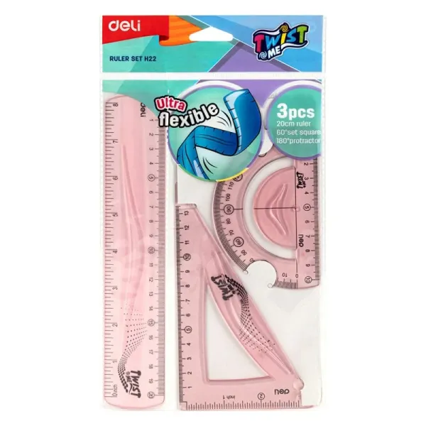 Γεωμετρικά όργανα deli flexible 30cm 4 τεμάχια - Deli
