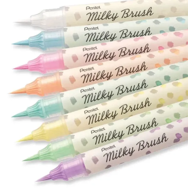 Μαρκαδόρος pentel milky brush pastel green - Pentel