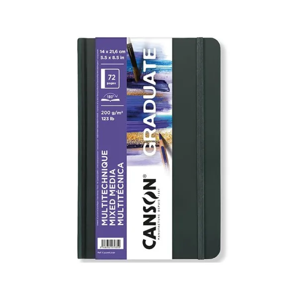 Μπλοκ σχεδίου canson graduate mixed media 14x21cm 72 σελίδες 200gr - Canson