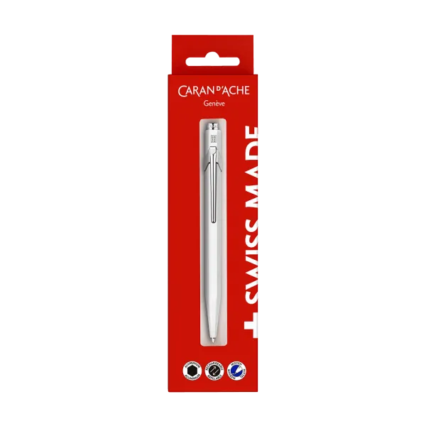 στυλό caran d'ache μεταλλικό blister medium λευκό ballpen - Caran d'ache
