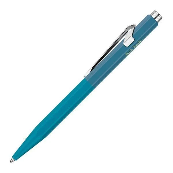 στυλό caran d'ache 849 by paul smith medium cyan/steel μεταλλικό κουτί δώρου - Caran d'ache