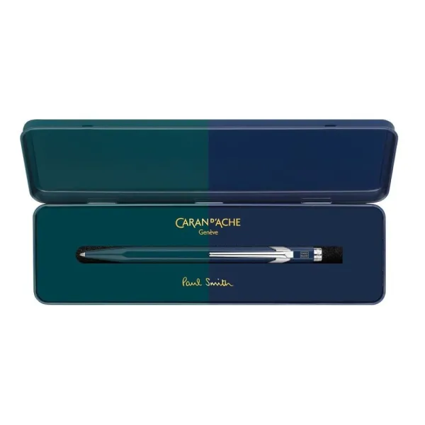 στυλό caran d'ache 849 by paul smith medium racing green/navy μεταλλικό κουτί δώρου - Caran d'ache