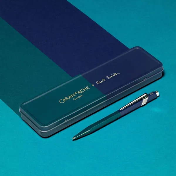 στυλό caran d'ache 849 by paul smith medium racing green/navy μεταλλικό κουτί δώρου - Caran d'ache