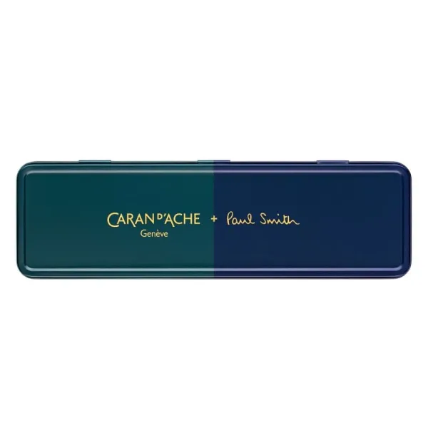 στυλό caran d'ache 849 by paul smith medium racing green/navy μεταλλικό κουτί δώρου - Caran d'ache