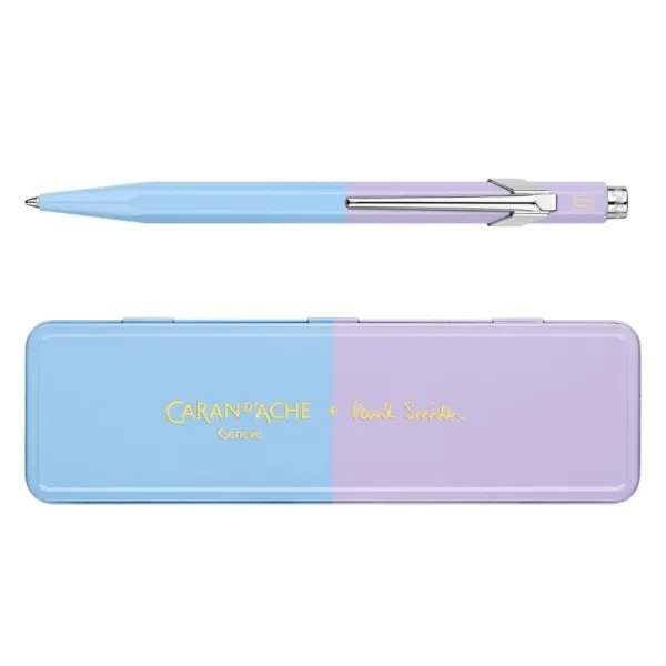 στυλό caran d'ache 849 by paul smith medium sky blue/levender μεταλλικό κουτί δώρου - Caran d'ache