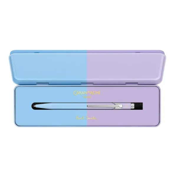 στυλό caran d'ache 849 by paul smith medium sky blue/levender μεταλλικό κουτί δώρου - Caran d'ache
