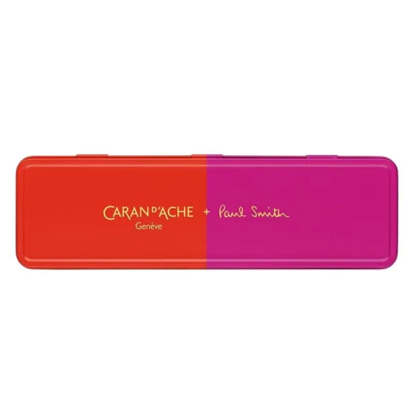 στυλό caran d'ache 849 by paul smith medium warm red/melrosepink μεταλλικό κουτί δώρου - Caran d'ache