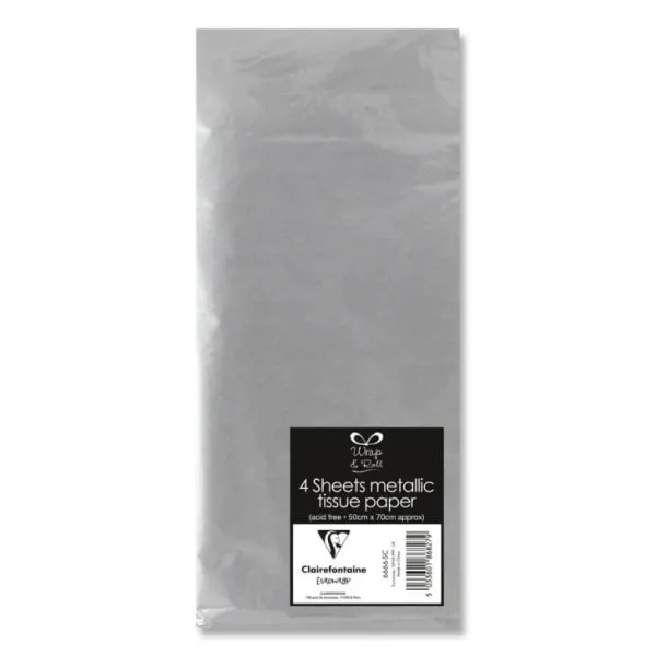 χαρτί μεταξωτό 50x70cm 4 φύλλα silver - Eurowrap