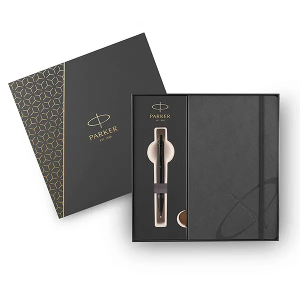 στυλό parker i.m chrome metallic black bt ballpen με δώρο σημειωματάριο - Parker