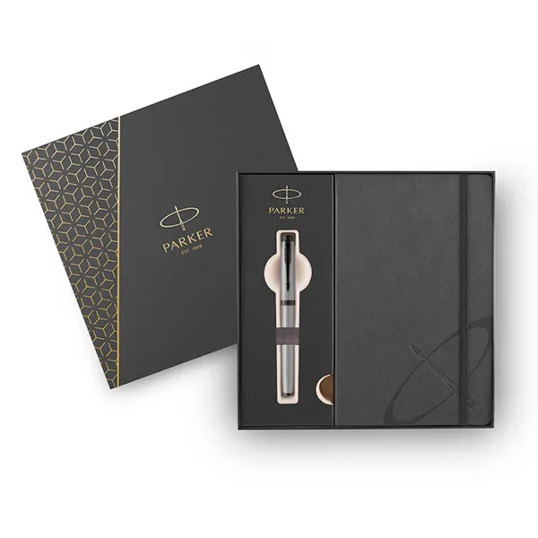 πένα parker i.m chrome metallic grey bt με δώρο σημειωματάριο - Parker