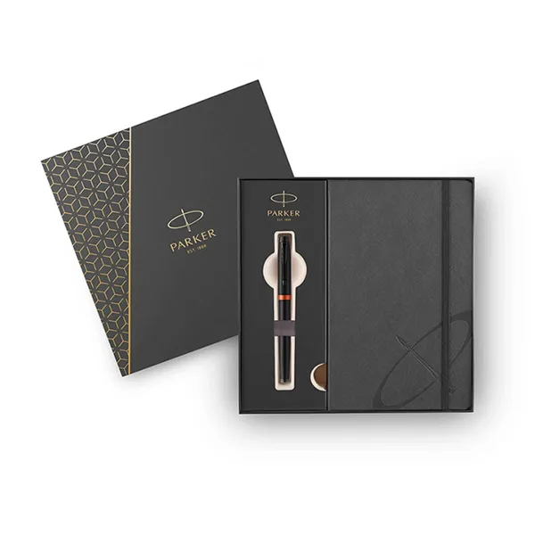 στυλό parker i.m flm black orange ring bt rollerball με δώρο σημειωματάριο - Parker