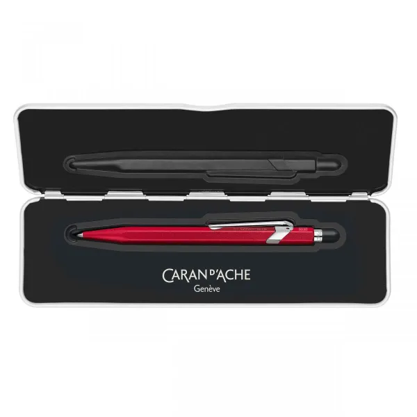 στυλό caran d'ache 849 colormat-x κόκκινο σε μεταλλικό κουτί δώρου ballpen - Caran d'ache