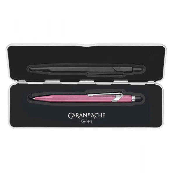 στυλό caran d'ache 849 colormat-x ροζ σε μεταλλικό κουτί δώρου ballpen - Caran d'ache