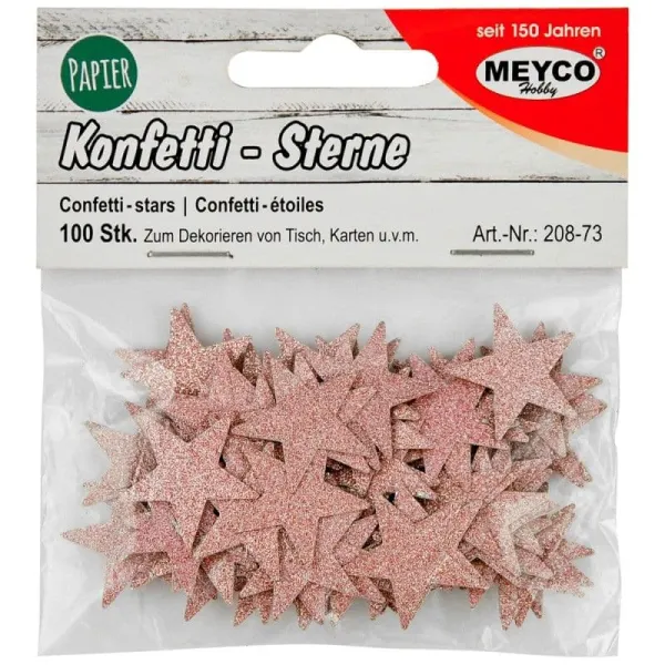 Αστέρια ροζ με glitter meyco 208-73 100 τεμάχια - Meyco