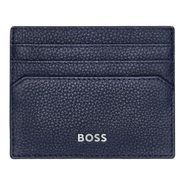 Καρτοθήκη δερμάτινη hugo boss classic grained navy - Hugo boss