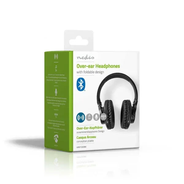 Ακουστικά nedis over-ear ασύρματα/ενσύρματα 7 ωρες λειτουργίας μαύρα - Nedis