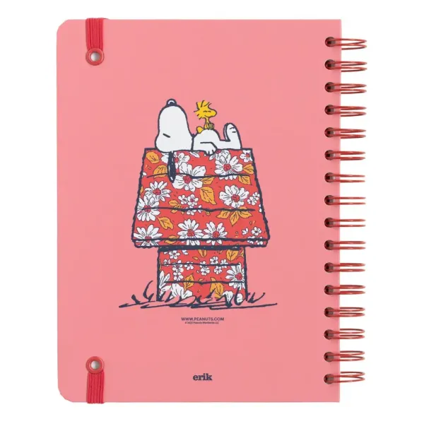 τετράδιο σπιράλ με λάστιχο erik snoopy love yourself α5 15x21cm με γραμμές - Erik