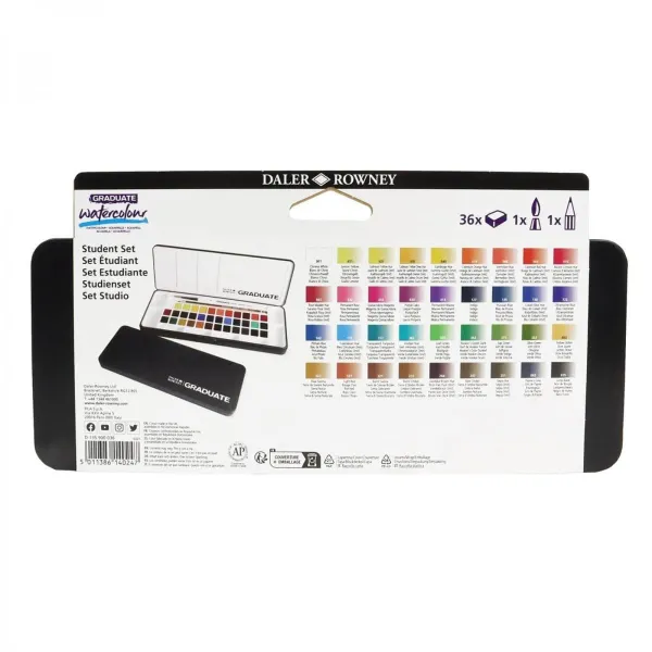 Ακουαρέλες daler graduate 36 τεμάχια - Daler rowney