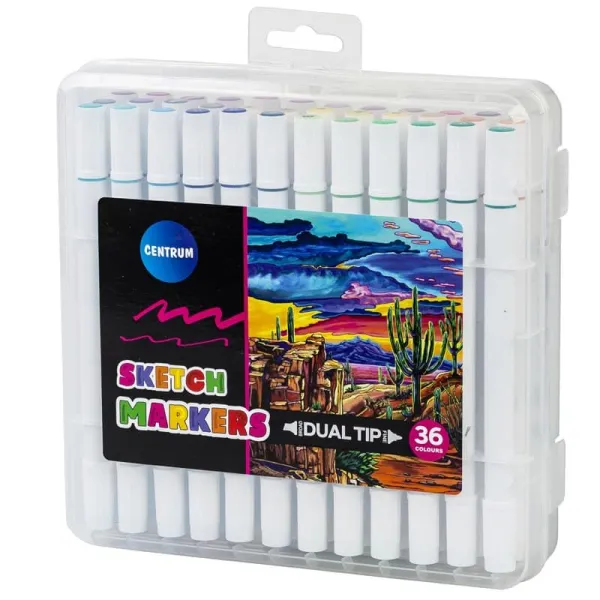 Μαρκαδόροι centrum sketch markers dual tip 36 χρώματα - Centrum