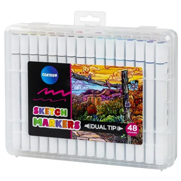 Μαρκαδόροι centrum sketch markers dual tip 48 χρώματα - Centrum