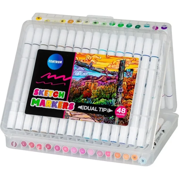 Μαρκαδόροι centrum sketch markers dual tip 48 χρώματα - Centrum