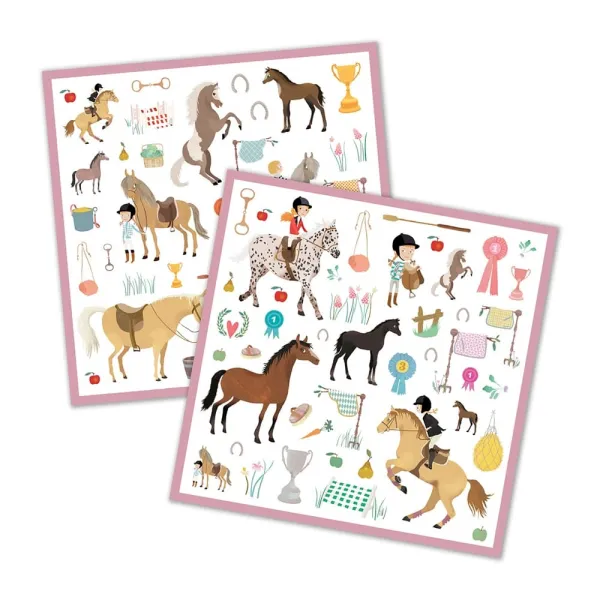 Αυτοκόλλητο djeco horses 160 τεμάχια dj08881 4+ - Djeco