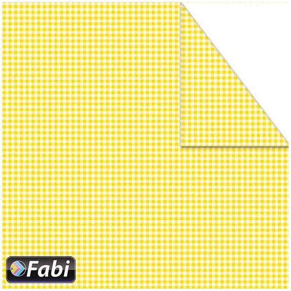 χαρτόνι διπλής οψης fabi 50x70cm 220 gr. μίνι καρό κίτρινο - Fabi