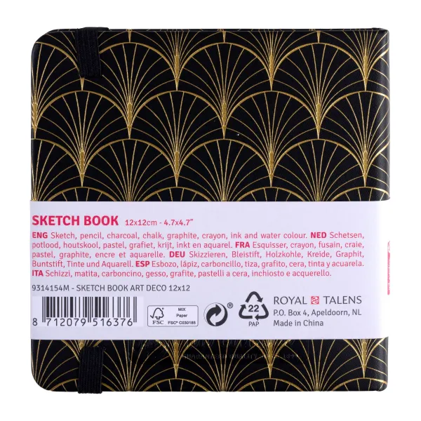Μπλοκ σχεδίου sketch book talens art deco 12x12cm 140gr 80 φύλλα - Talens