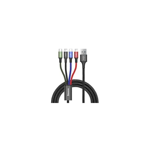 Καλώδιο baseus rapid braided usb to 2x lightning / type-c / micro usb cable πολύχρωμο 1.2m - Baseus