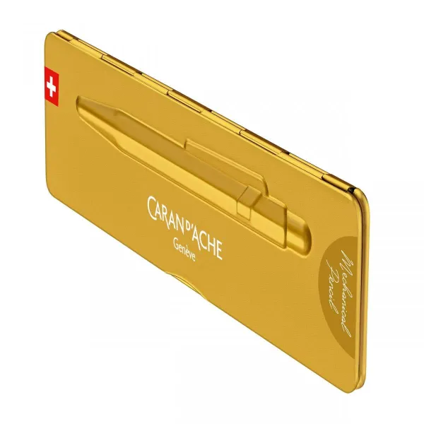 Μηχανικό μολύβι caran d'ache premium 849 0.7mm goldbar σε μεταλλική θήκη - Caran d'ache