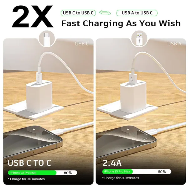 Καλώδιο φόρτισης techsuit data cable type-c to type-c, fast charging, 60w, 480mbps, aluminum alloy, 1m - white - Techsuit