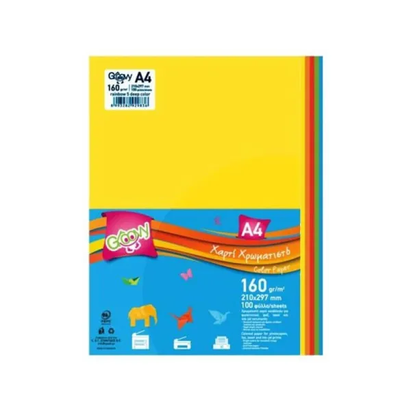 χαρτόνι groovy rainbow vivid a4 160gr 100φ. - Groovy
