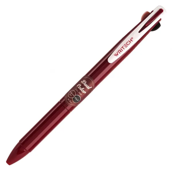στυλό writech dual color gel pen w-608 burgundy red+black - Writech
