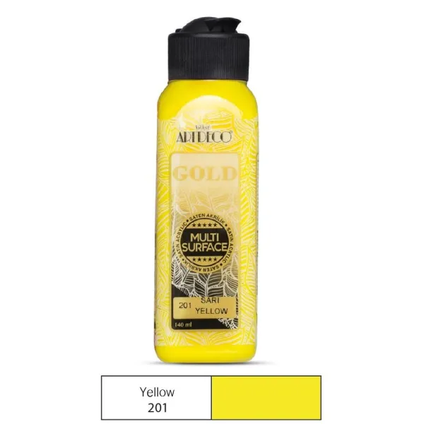 χρώμα ακρυλικό artdeco 140ml multi surface yellow 201 - Artdeco