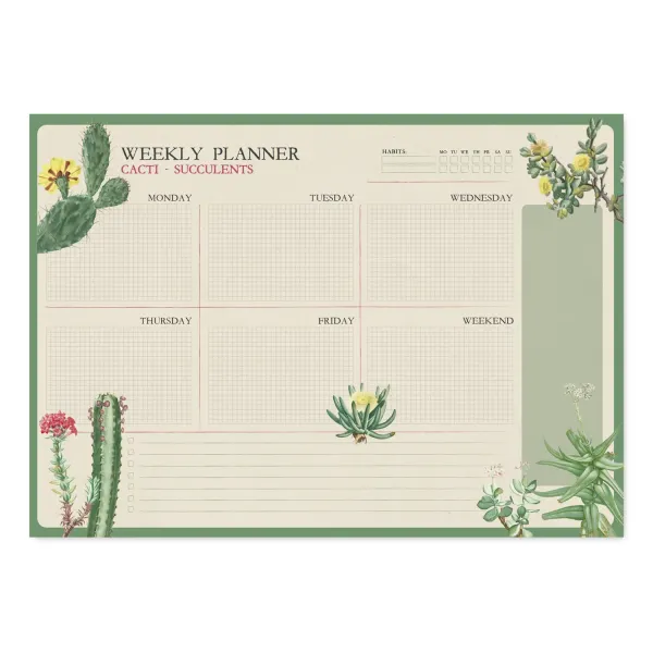 Ημερολόγιο weekly planner cacti succulents - Erik